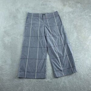 J Jill Checkered Wide-Leg Pants Size 10 Cotton/Spandex Blend Womens Casual 5787